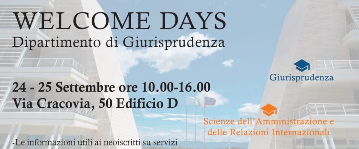 Welcome Days – Dipartimento di Giurisprudenza